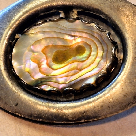 Silver Abalone Shell Brooch - Picture 3 of 6
